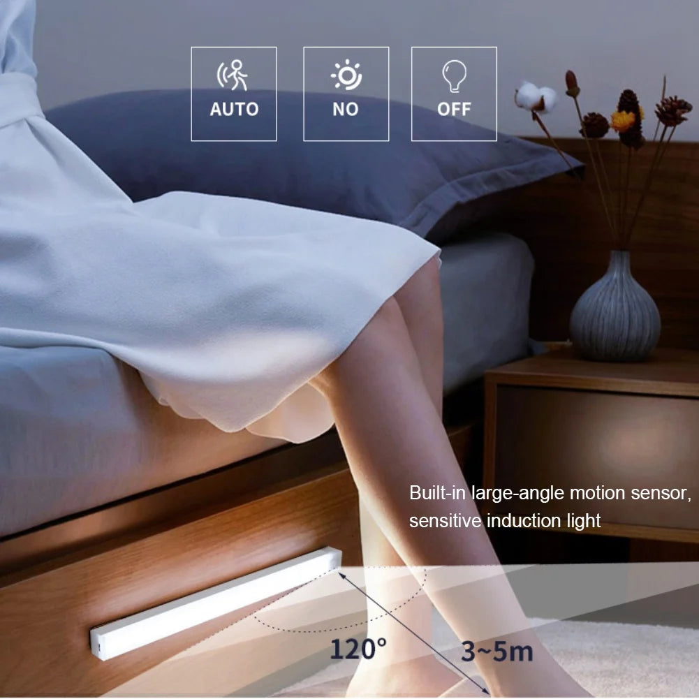 Wireless LED Motion Sensor Light – Rechargeable Night Lamp for Cabinets, Wardrobes & Stairs