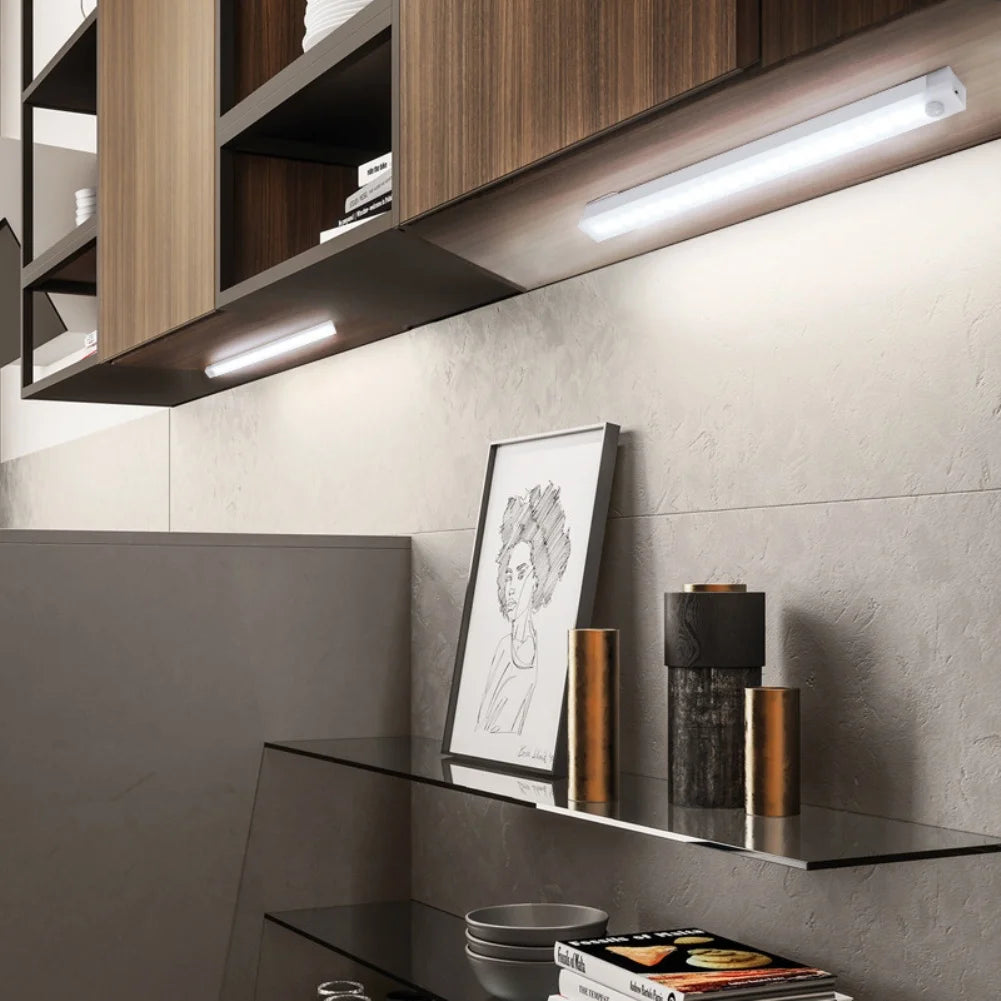 Wireless LED Motion Sensor Light – Rechargeable Night Lamp for Cabinets, Wardrobes & Stairs