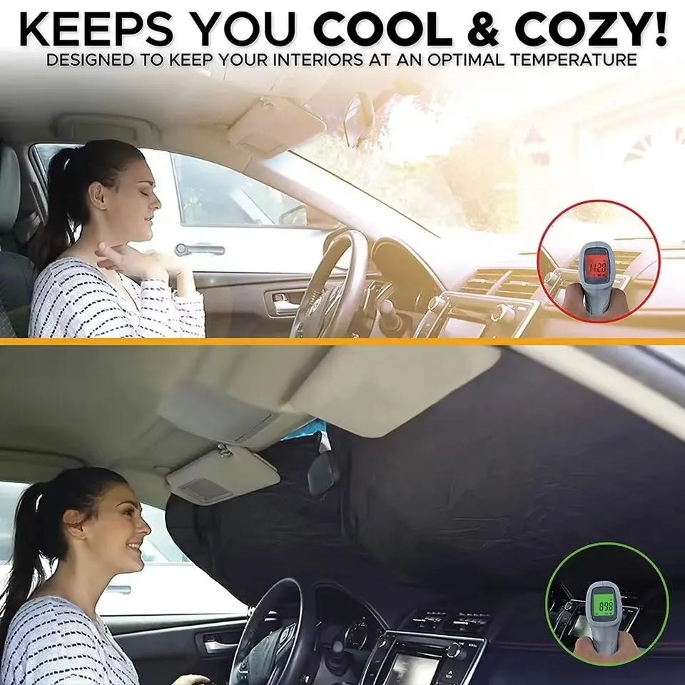 Foldable Car Sunshade – UV Protection Windshield Visor for Cool & Stylish Rides 🌞🚗