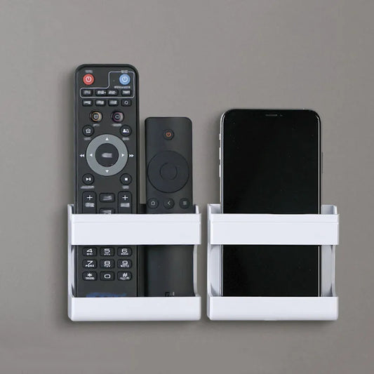 Wall-Mounted Storage Holder – Organizer for Remotes & Mobile Phones