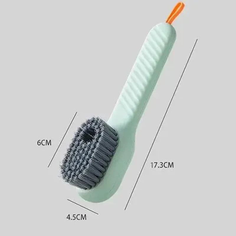 Multifunctional Long-Handle Shoe & Clothes Cleaning Brush – Soft Bristles with Built-in Liquid Dispenser