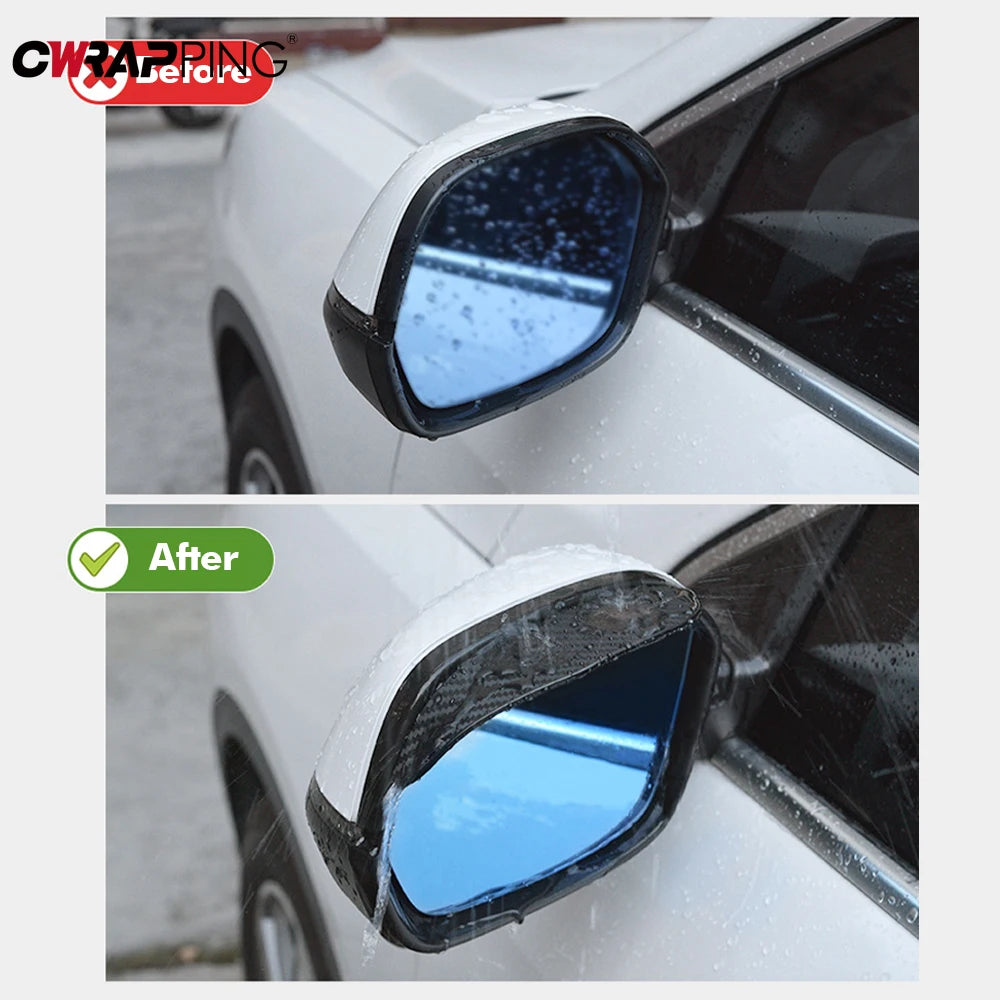 2PCS Car Rearview Mirror Rain Eyebrow – Carbon Fiber Visor for Clear Vision in Rain 🚗☔