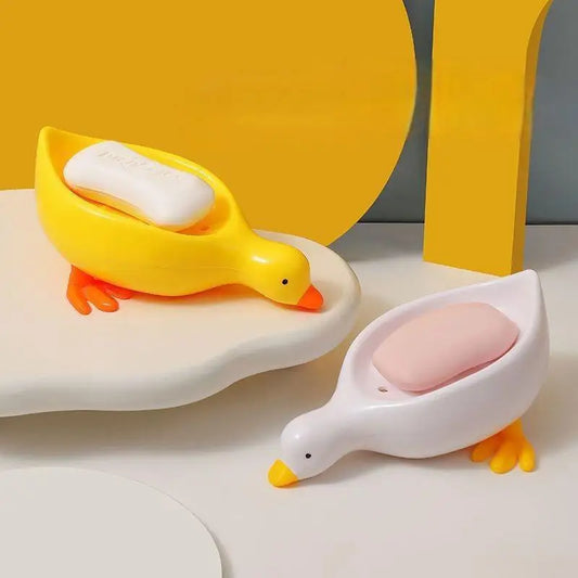 Duck-Shaped Self-Draining Soap Holder – Cute & Practical for Bathroom & Kitchen