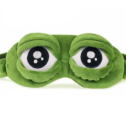 3D Sad Frog Sleep Mask – Soft & Comfortable Travel Eyepatch for Better Sleep