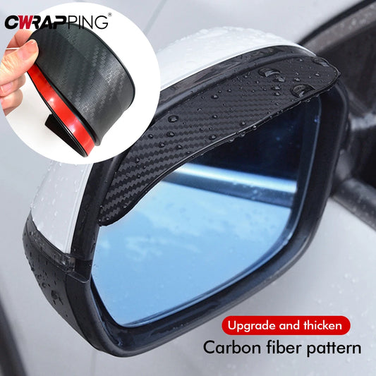 2PCS Car Rearview Mirror Rain Eyebrow – Carbon Fiber Visor for Clear Vision in Rain 🚗☔